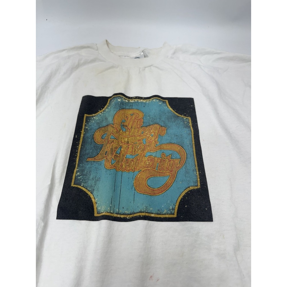 Alstyle T-Shirt Men's Vintage White L Cotton Graphic Print Crew Neck